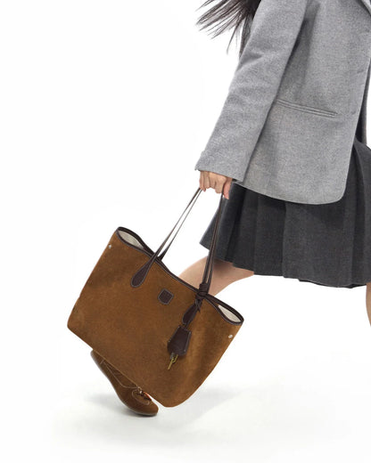 Beersister Suede Cowhide Foldable Tote Bag