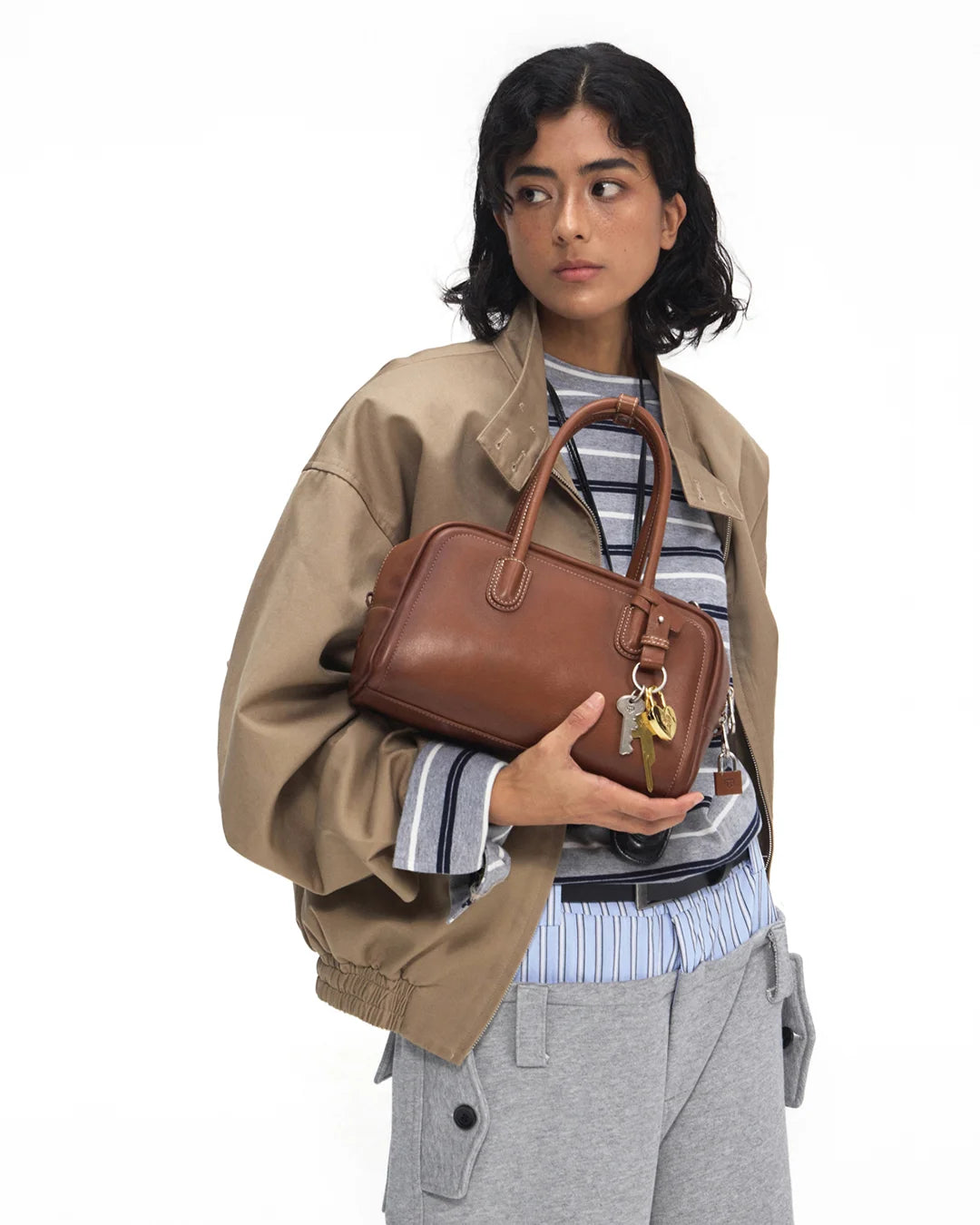 Beersister Top-Grain Waxed Calfskin Boston Bag