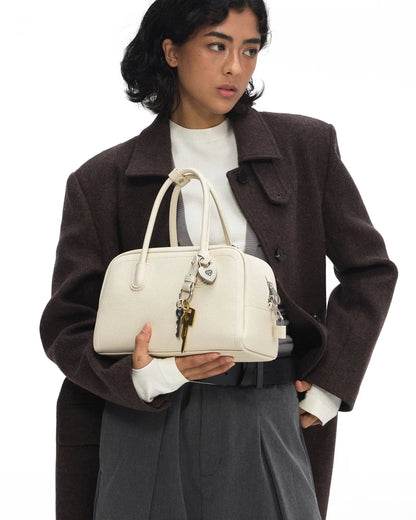 Beersister Pebbled Full-Grain Leather Boston Bag with Matte Finish