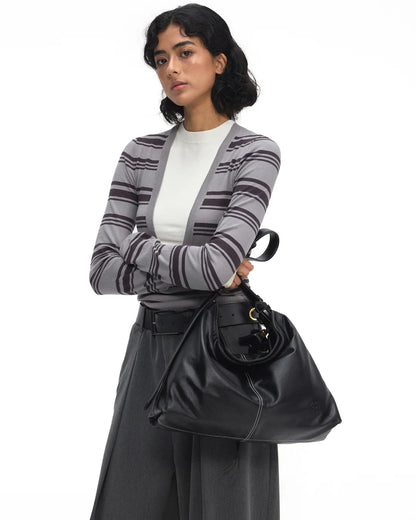 Beersister Thin-Strap Waxed Leather HOBO Bag