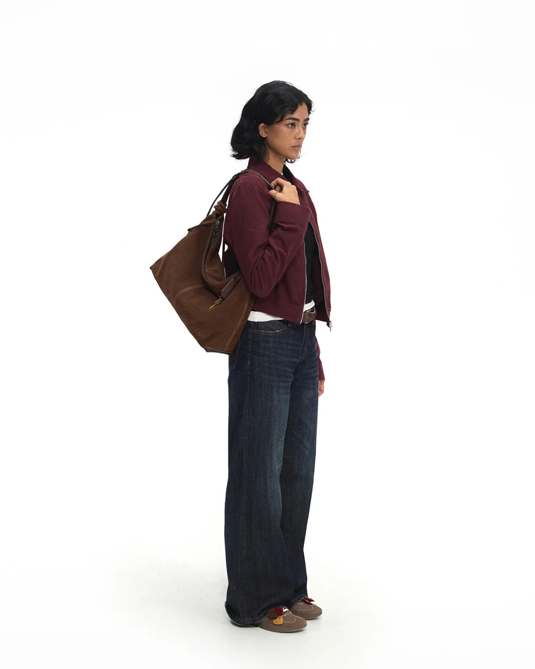 Beersister Suede Cowhide Hobo Bag