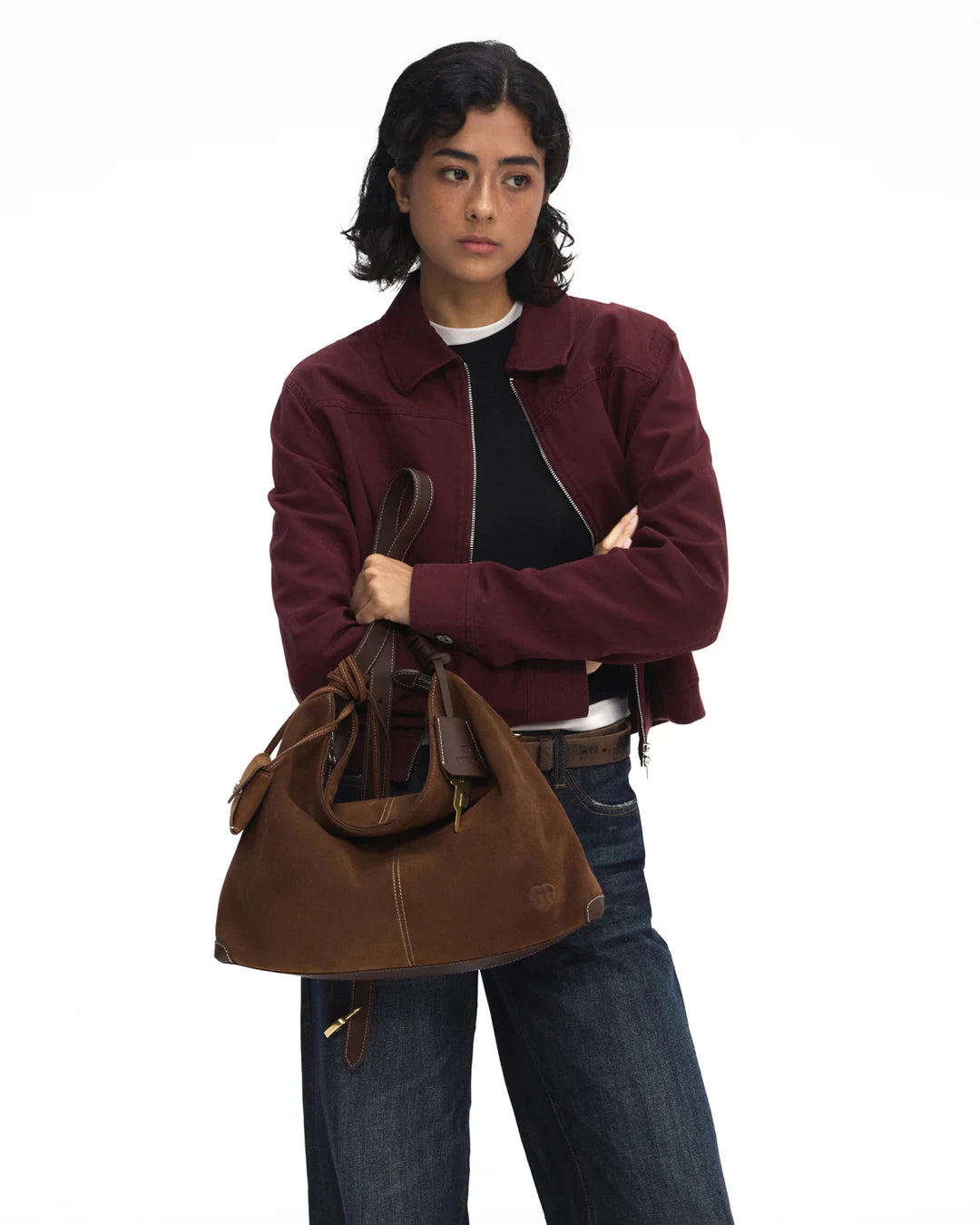 Beersister Suede Cowhide Hobo Bag