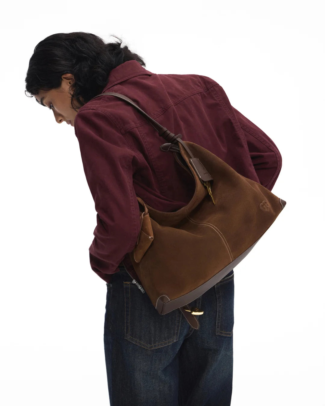 Beersister Suede Cowhide Hobo Bag