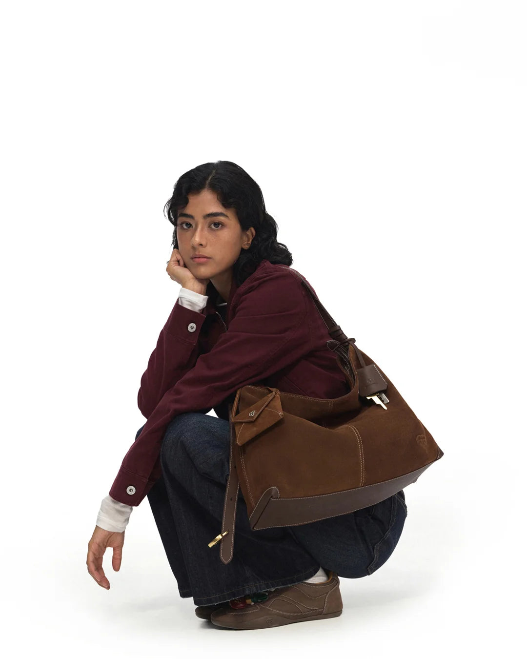 Beersister Suede Cowhide Hobo Bag