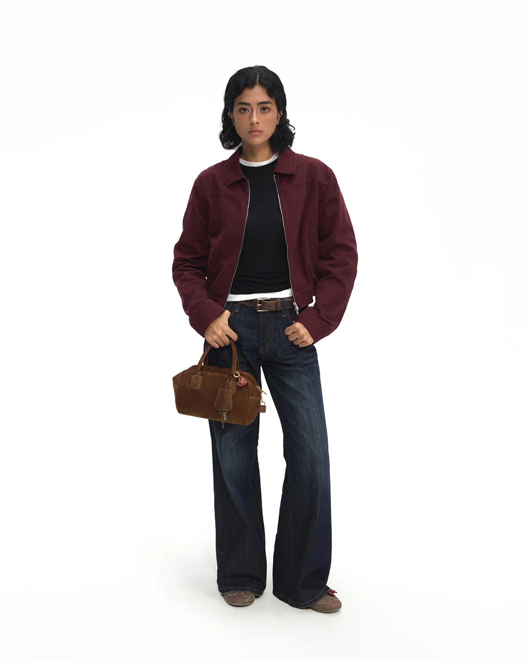 Beersister Soft Lambskin Suede Boston Bag