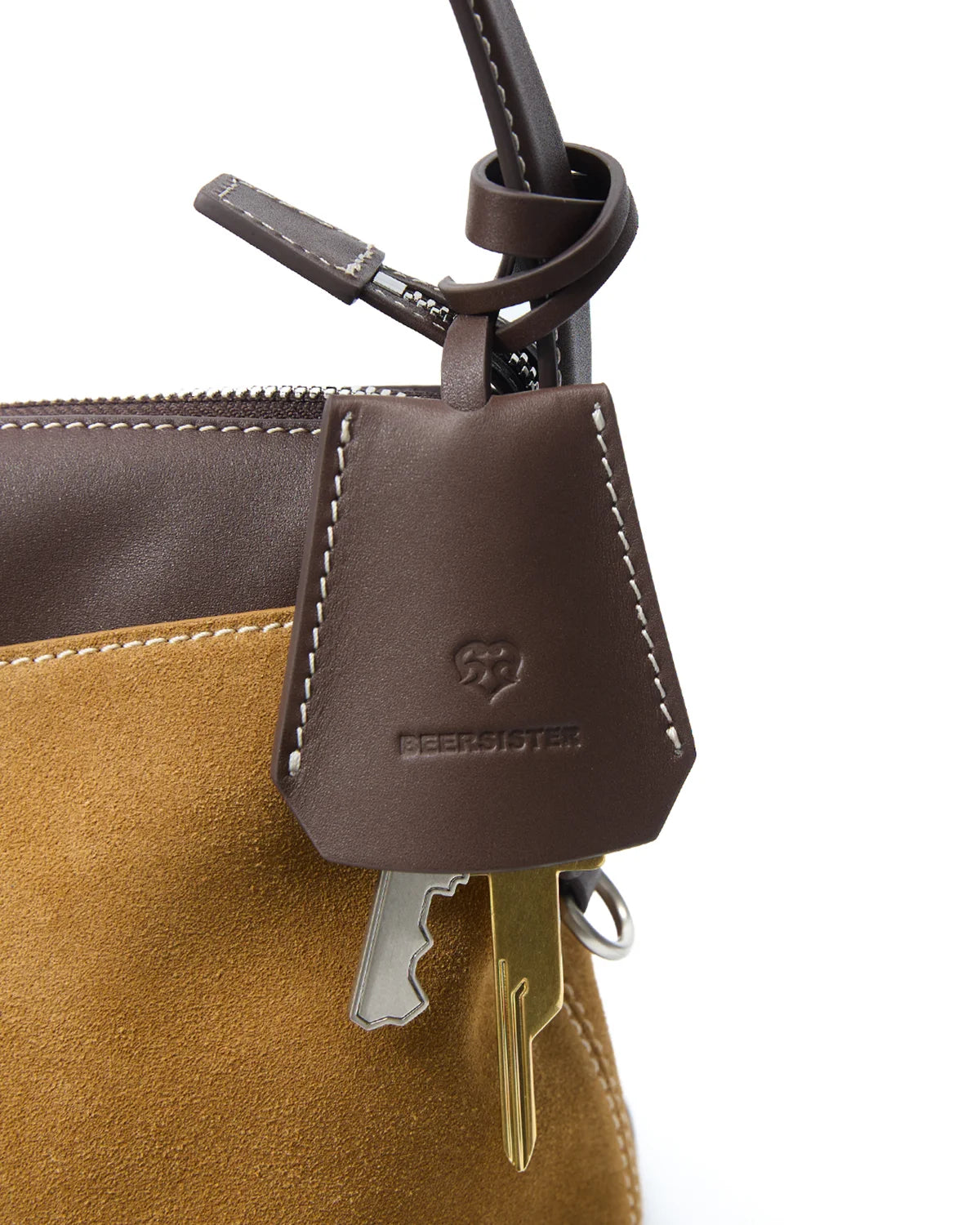 Beersister Suede Cowhide and Calfskin Shoulder Bag
