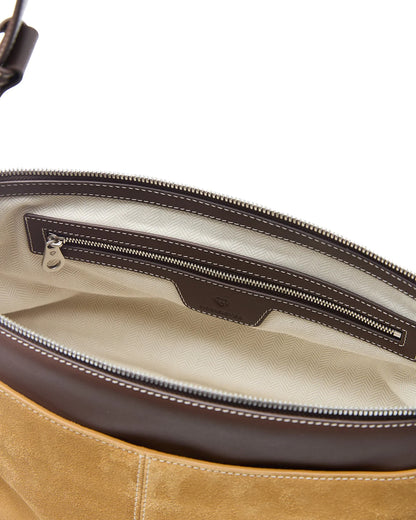 Beersister Suede Cowhide and Calfskin Shoulder Bag