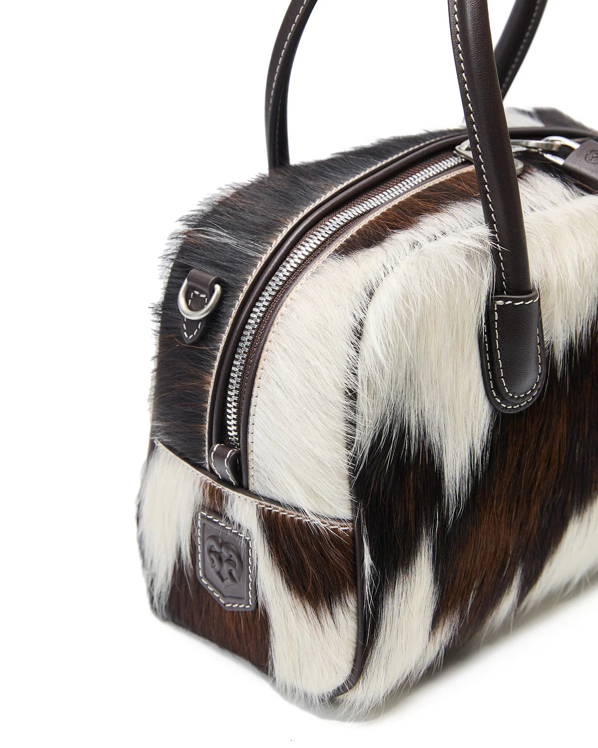 Beersister Three-Tone Cowhair Leather Boston
