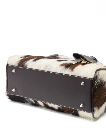 Beersister Three-Tone Cowhair Leather Boston