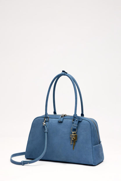 Beersister Bowling  Leather Bag Large blue
