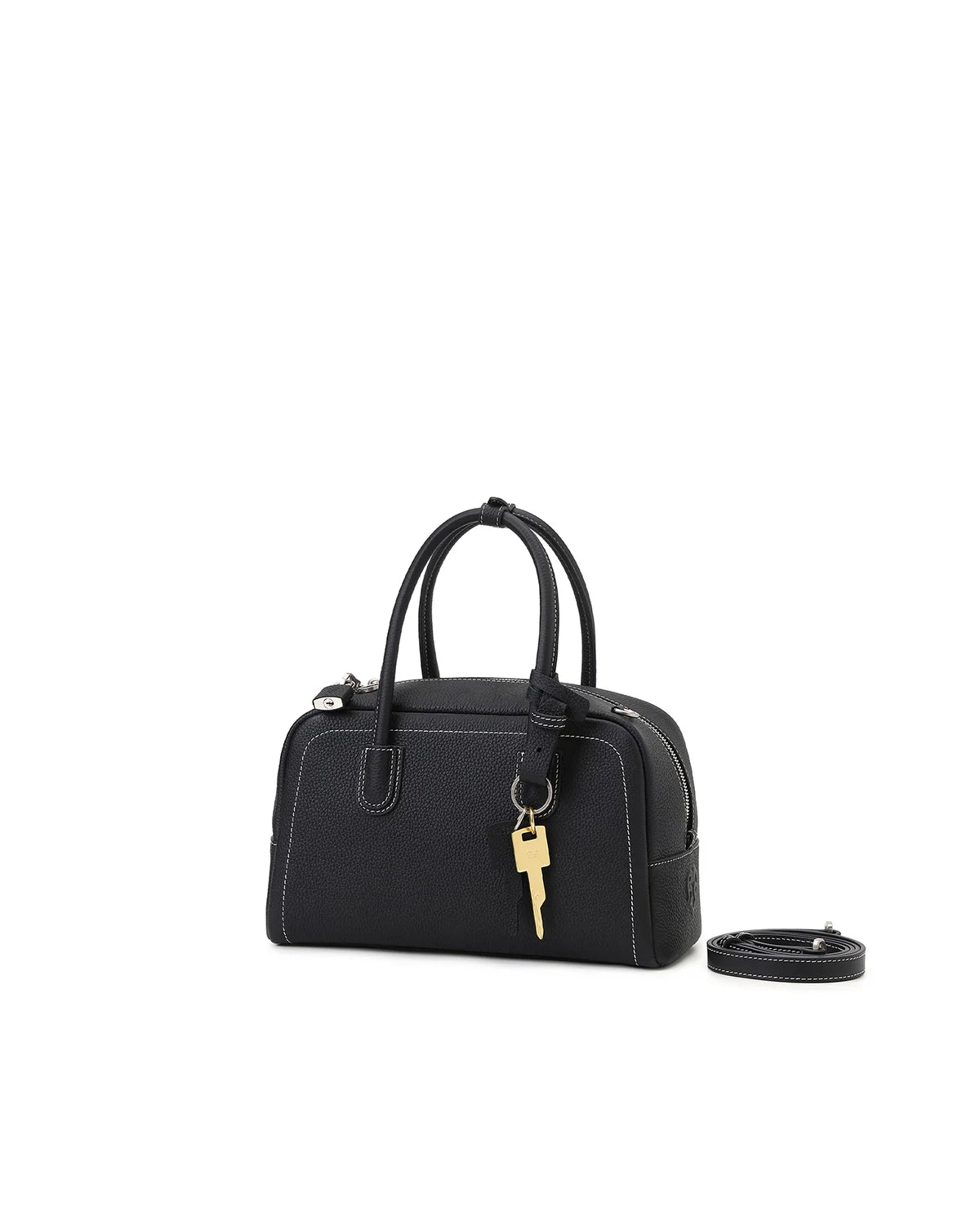 Beersister Pebbled Top-Grain Leather Boston Bag with Matte Finish