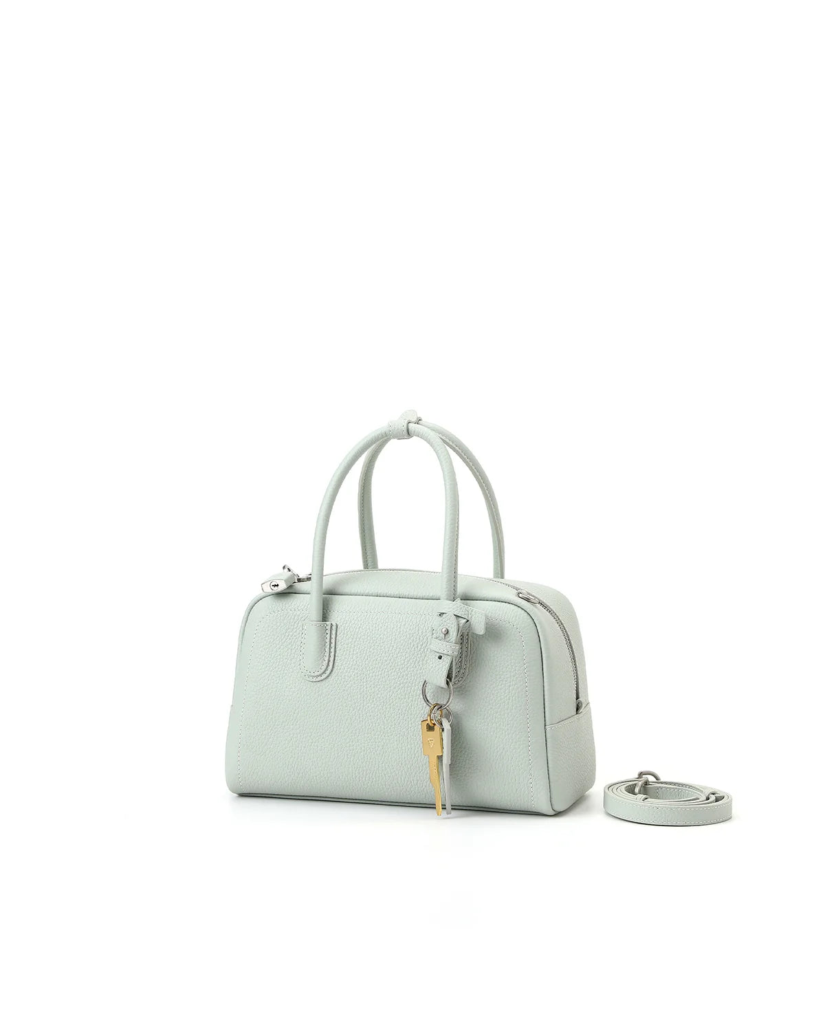 Beersister Pebbled Top-Grain Leather Boston Bag with Matte Finish