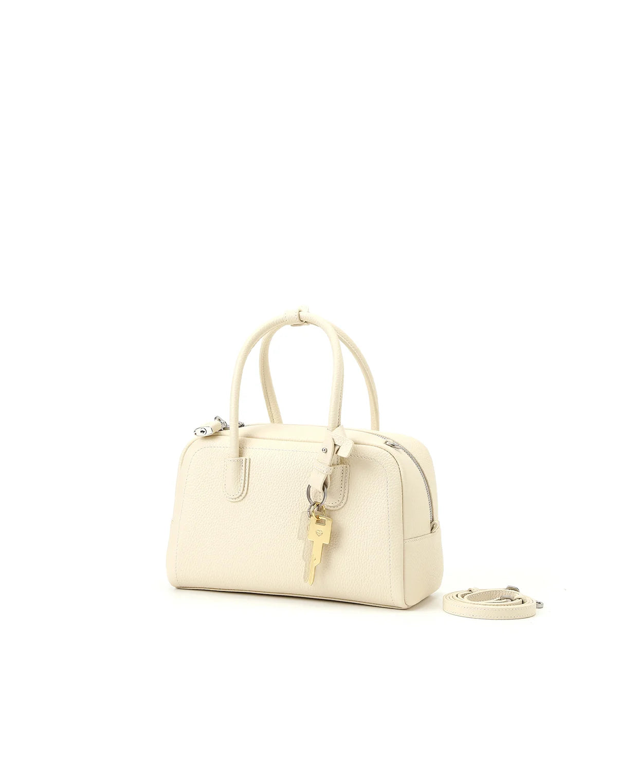 Beersister Pebbled Top-Grain Leather Boston Bag with Matte Finish
