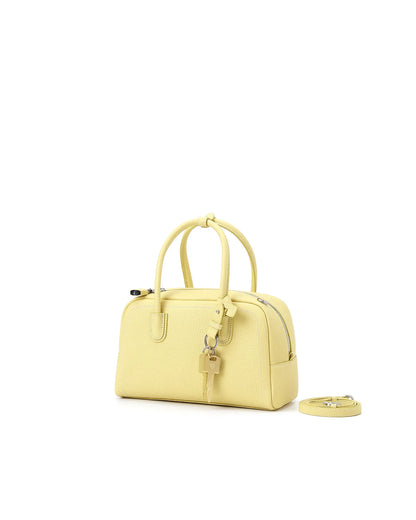 Beersister Pebbled Top-Grain Leather Boston Bag with Matte Finish