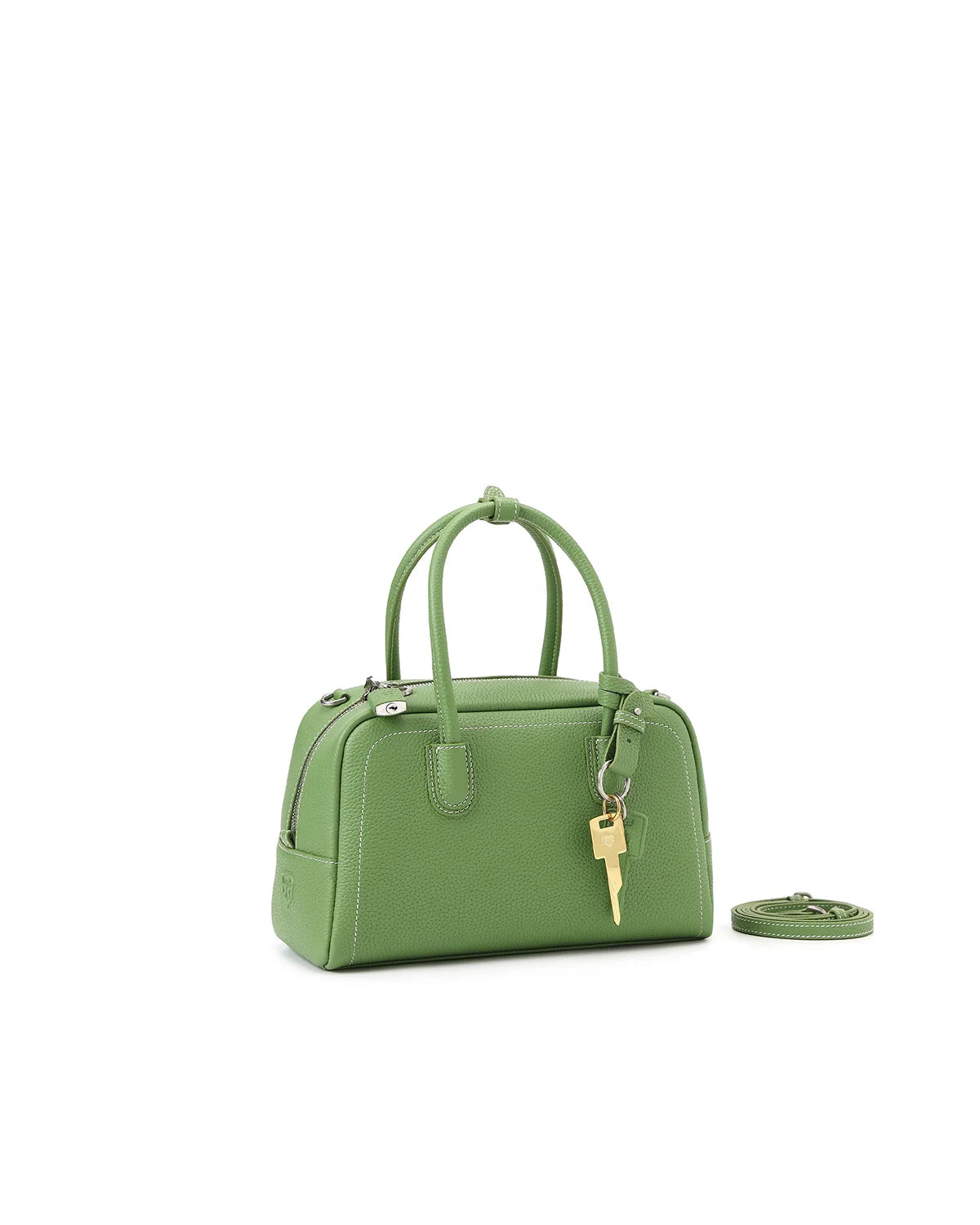 Beersister Pebbled Top-Grain Leather Boston Bag with Matte Finish