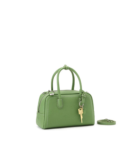 Beersister Pebbled Top-Grain Leather Boston Bag with Matte Finish
