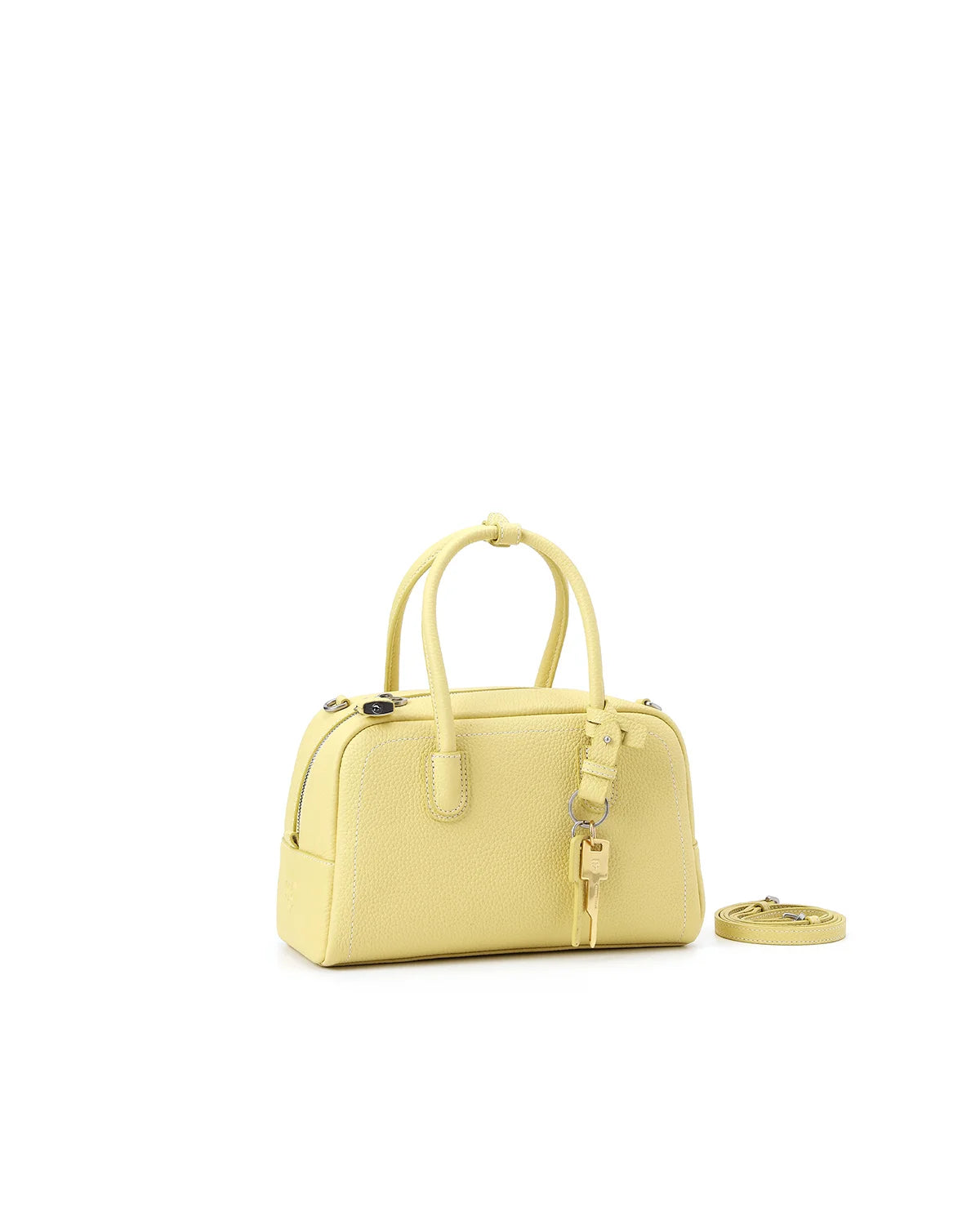 Beersister Pebbled Top-Grain Leather Boston Bag with Matte Finish