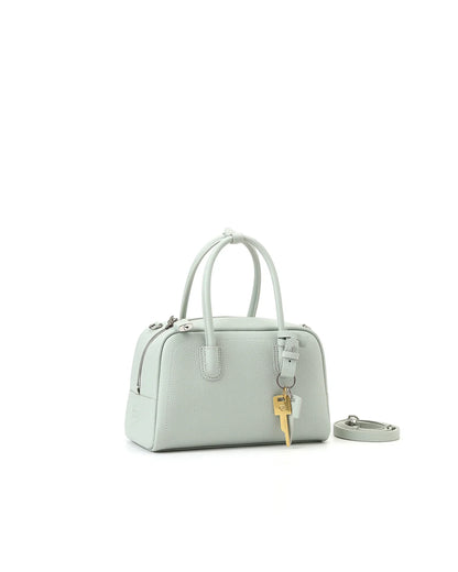 Beersister Pebbled Top-Grain Leather Boston Bag with Matte Finish