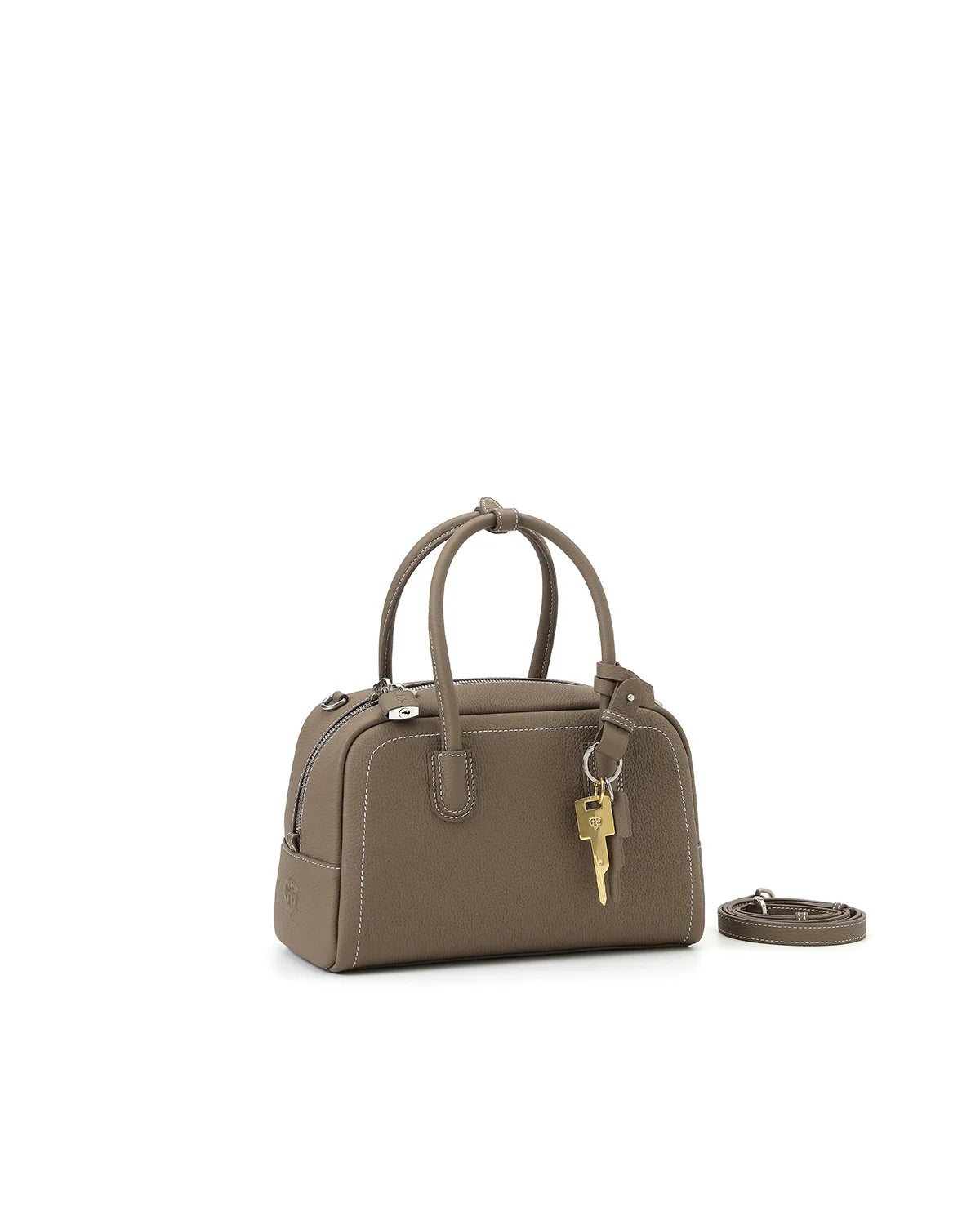 Beersister Pebbled Top-Grain Leather Boston Bag with Matte Finish