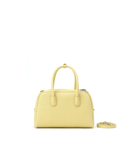 Beersister Pebbled Top-Grain Leather Boston Bag with Matte Finish