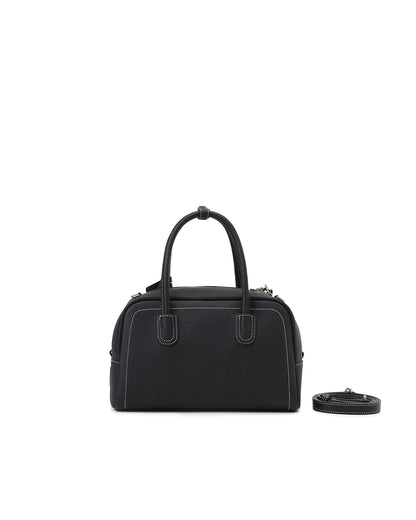 Beersister Pebbled Top-Grain Leather Boston Bag with Matte Finish