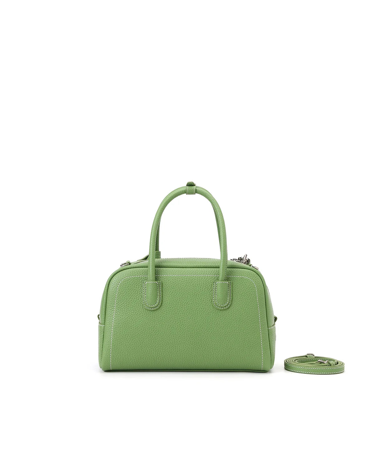 Beersister Pebbled Top-Grain Leather Boston Bag with Matte Finish