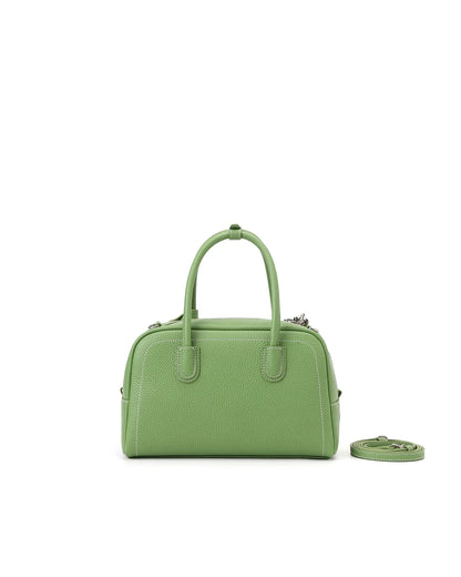 Beersister Pebbled Top-Grain Leather Boston Bag with Matte Finish