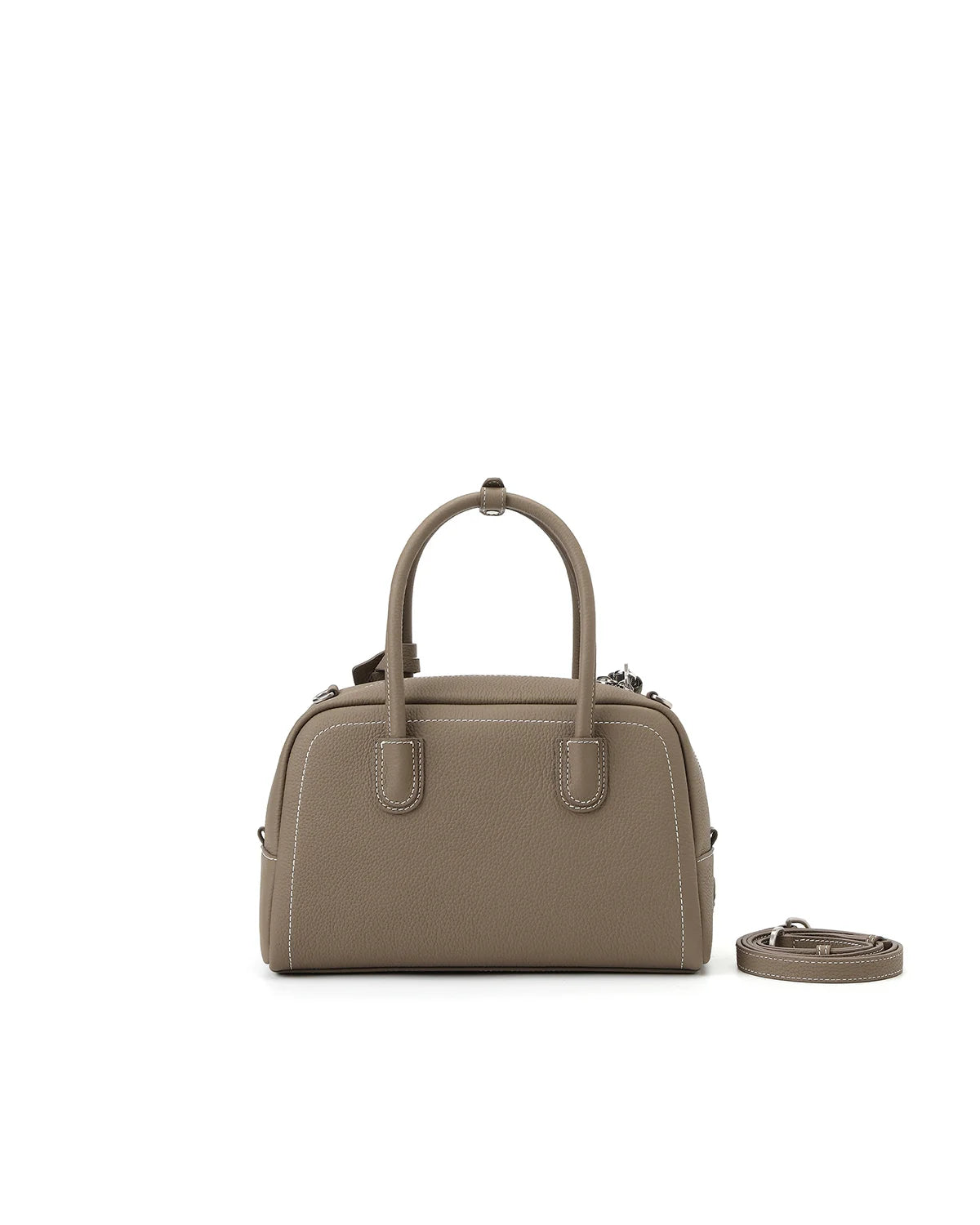 Beersister Pebbled Top-Grain Leather Boston Bag with Matte Finish