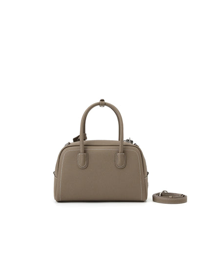 Beersister Pebbled Top-Grain Leather Boston Bag with Matte Finish
