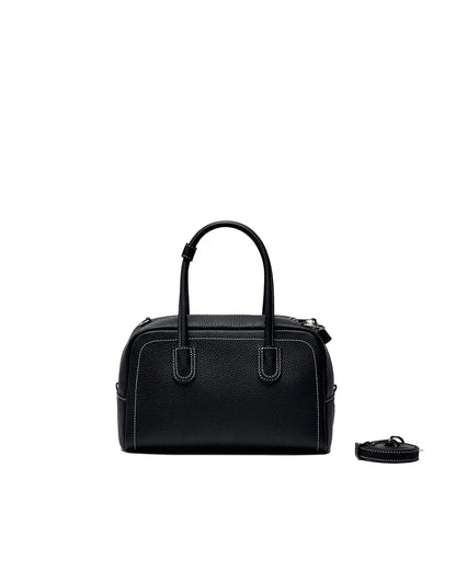 Beersister Pebbled Full-Grain Leather Boston Bag with Matte Finish