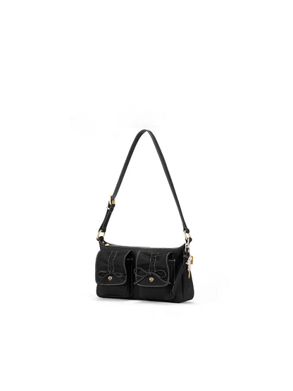 Beersister Suede Leather Bow Underarm Bag