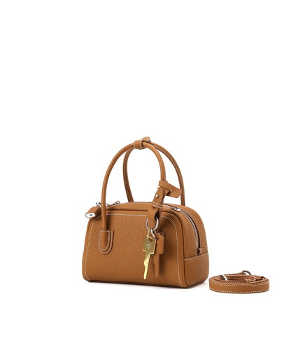 Beersister Top-grain Cowhide Mini Boston Bag