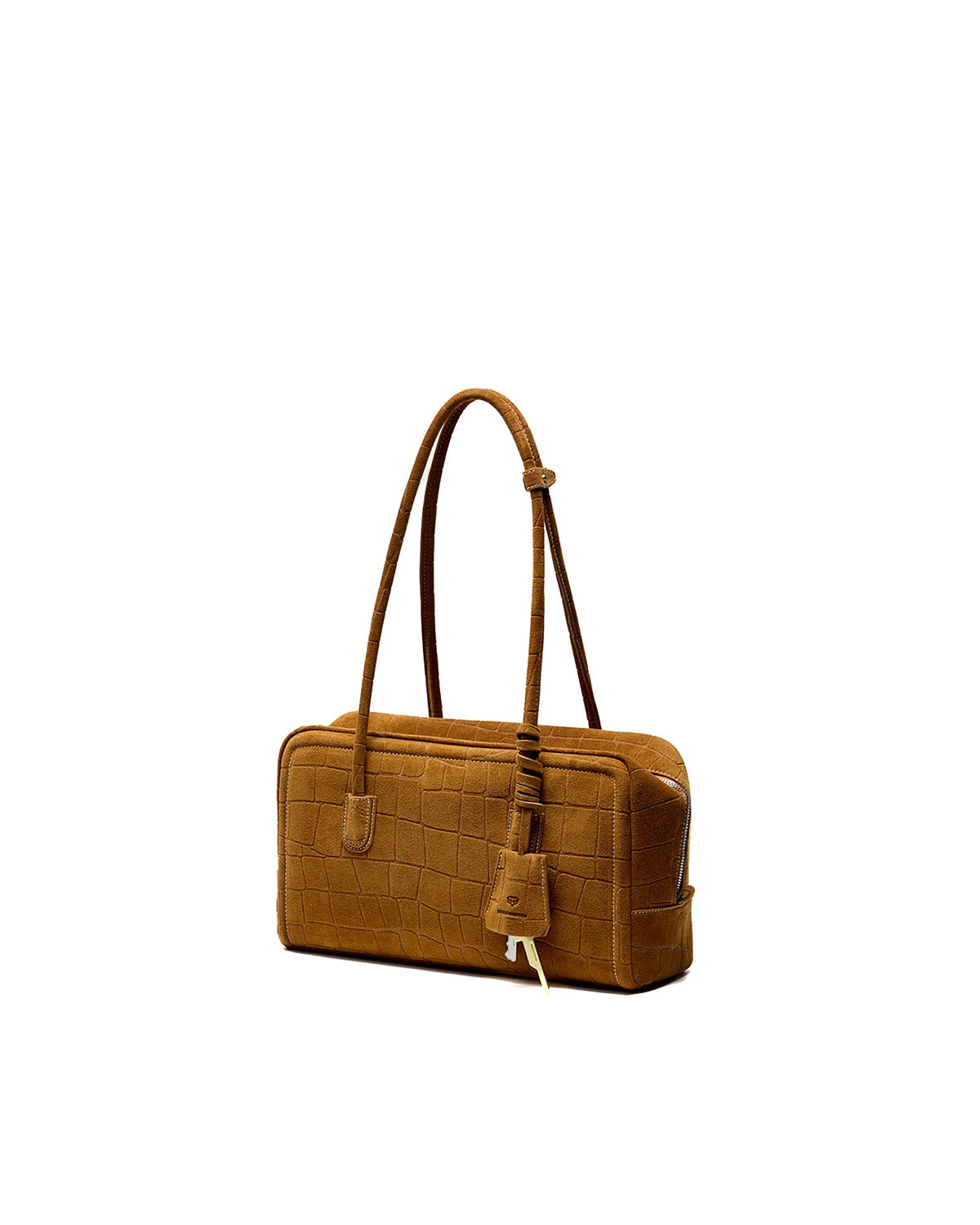 Beersister Suede Crocodile-Embossed Cowhide Briefcase