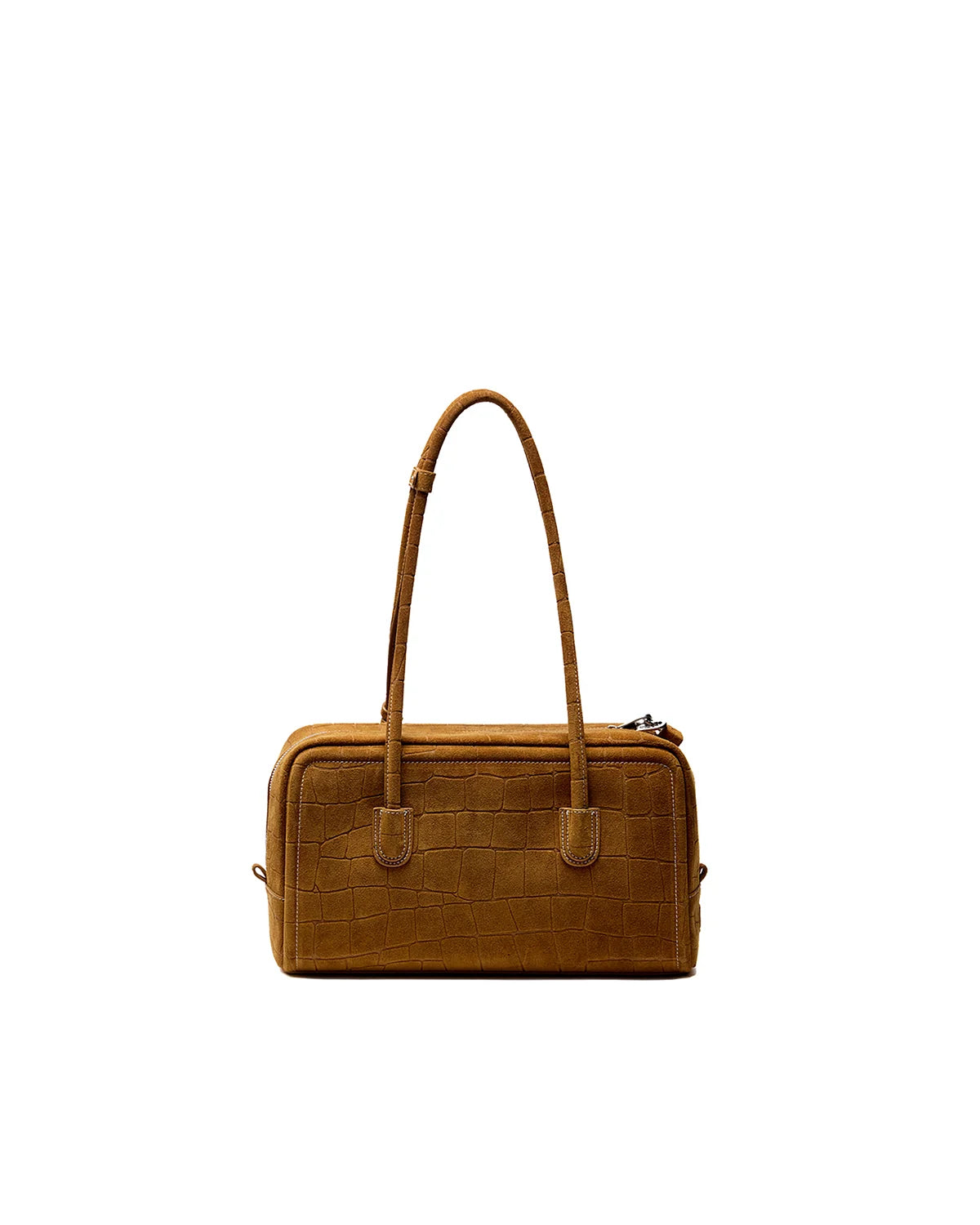 Beersister Suede Crocodile-Embossed Cowhide Briefcase