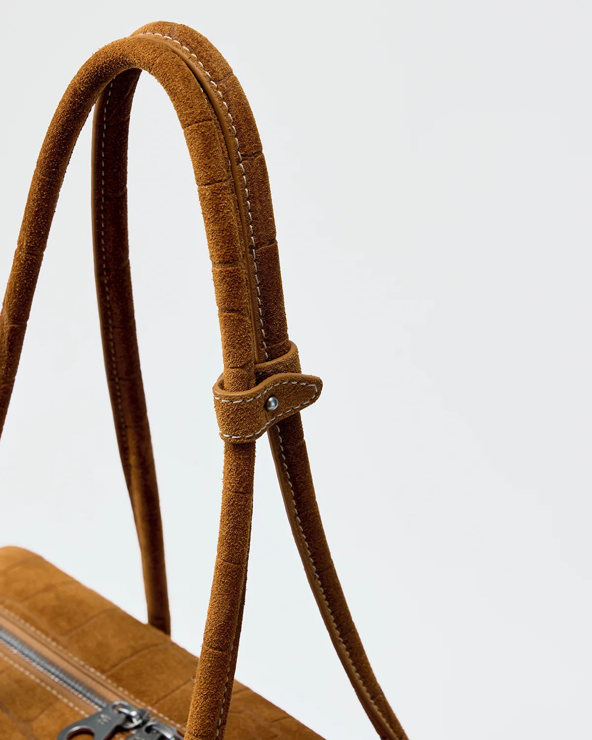 Beersister Suede Crocodile-Embossed Cowhide Briefcase