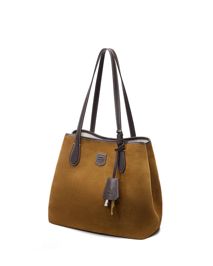Beersister Suede Cowhide Foldable Tote Bag