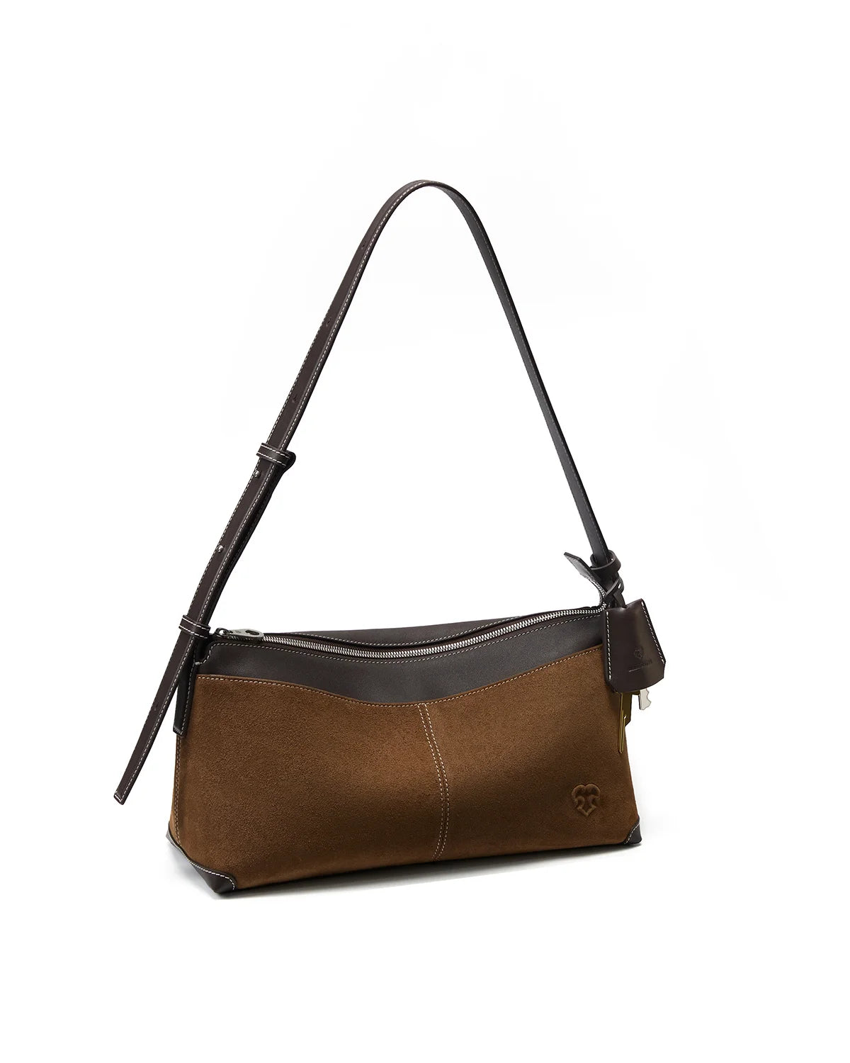 Beersister Suede Cowhide and Calfskin Shoulder Bag