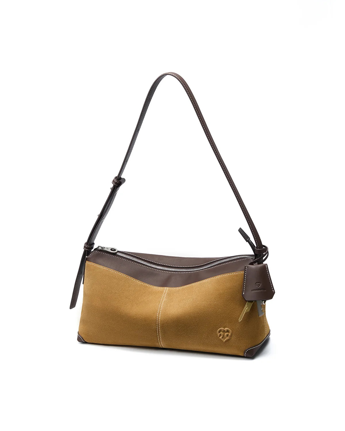 Beersister Suede Cowhide and Calfskin Shoulder Bag