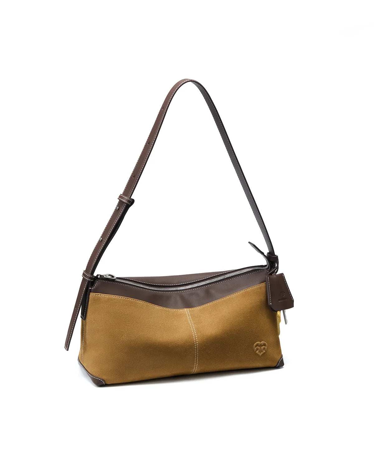 Beersister Suede Cowhide and Calfskin Shoulder Bag