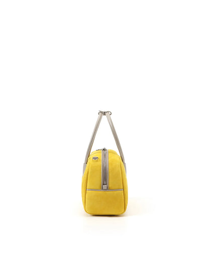 Beersister Sheepskin Suede Two-Tone Boston Bag Yellow