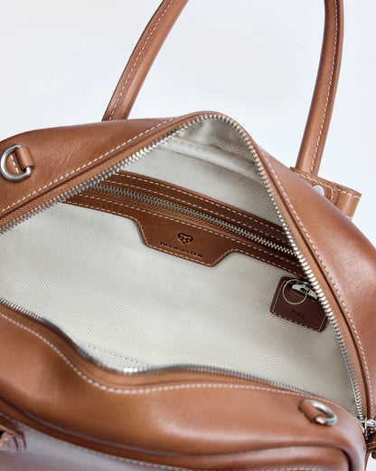 Beersister Top-Grain Waxed Calfskin Boston Bag