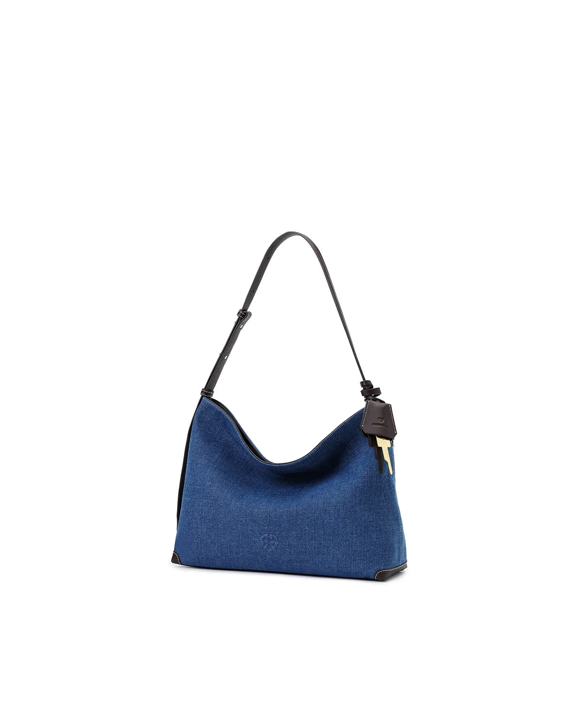 Beersister Denim Hobo Bag with Leather Strap