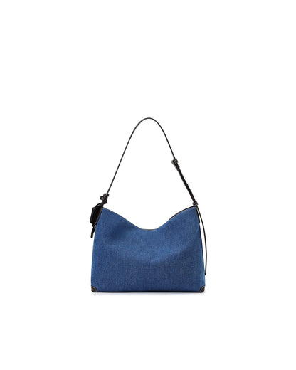 Beersister Denim Hobo Bag with Leather Strap