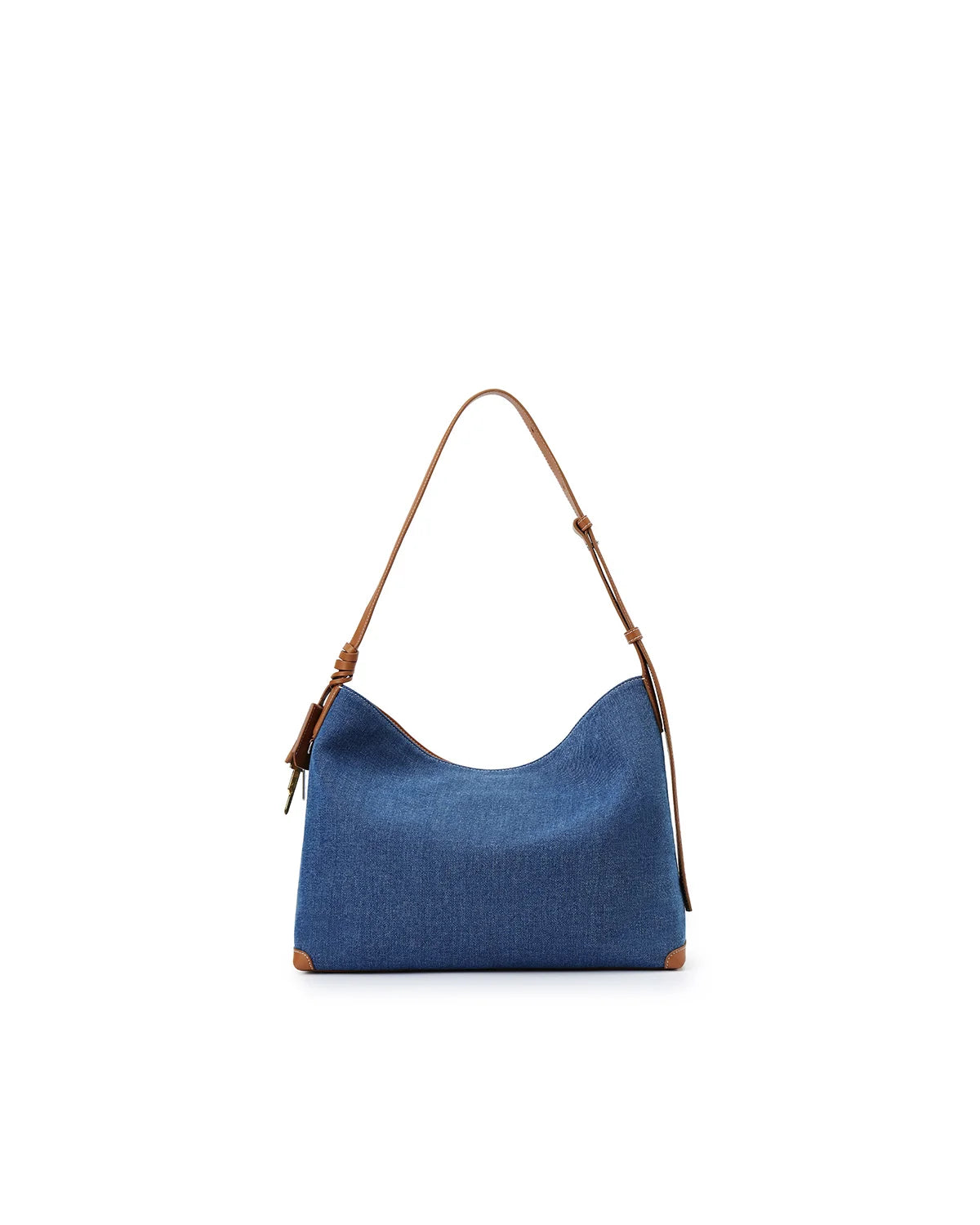 Beersister Denim Hobo Bag with Leather Strap