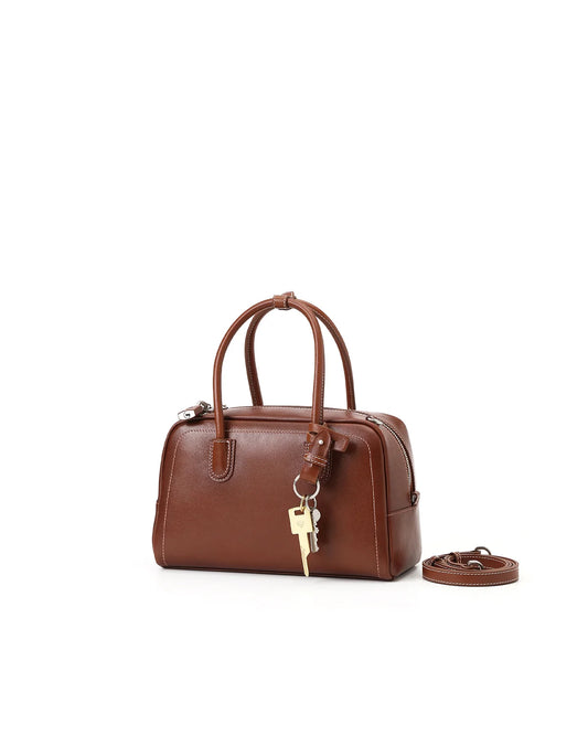 Beersister Waxed Calfskin Boston Bag