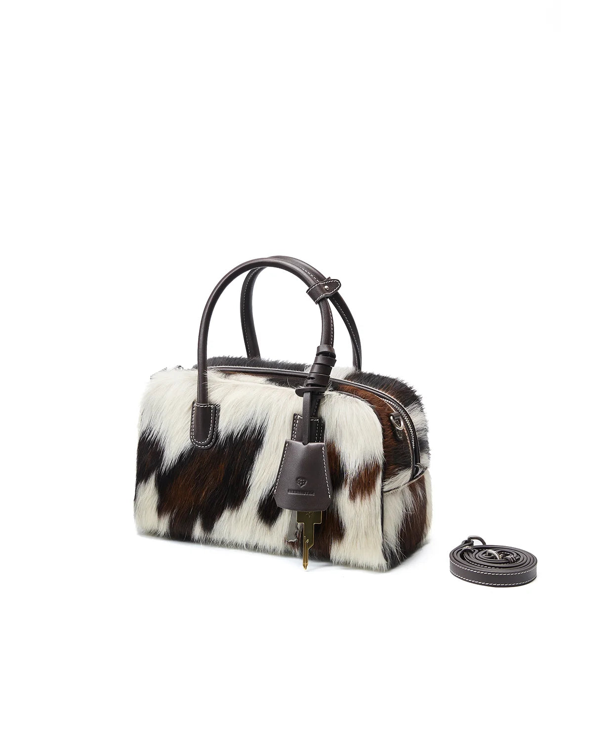 Beersister Three-Tone Cowhair Leather Boston