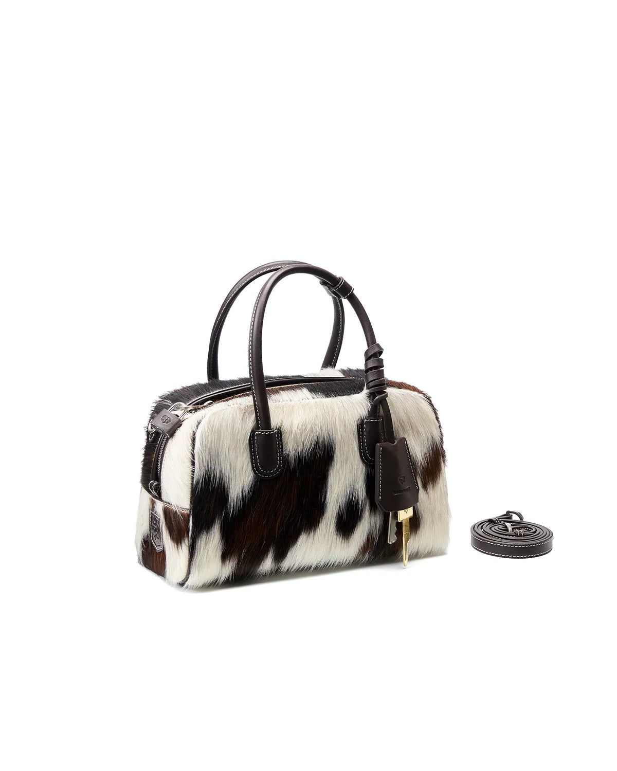 Beersister Three-Tone Cowhair Leather Boston
