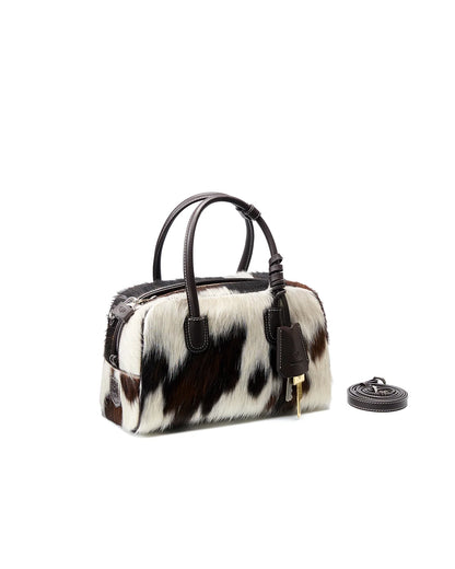 Beersister Three-Tone Cowhair Leather Boston