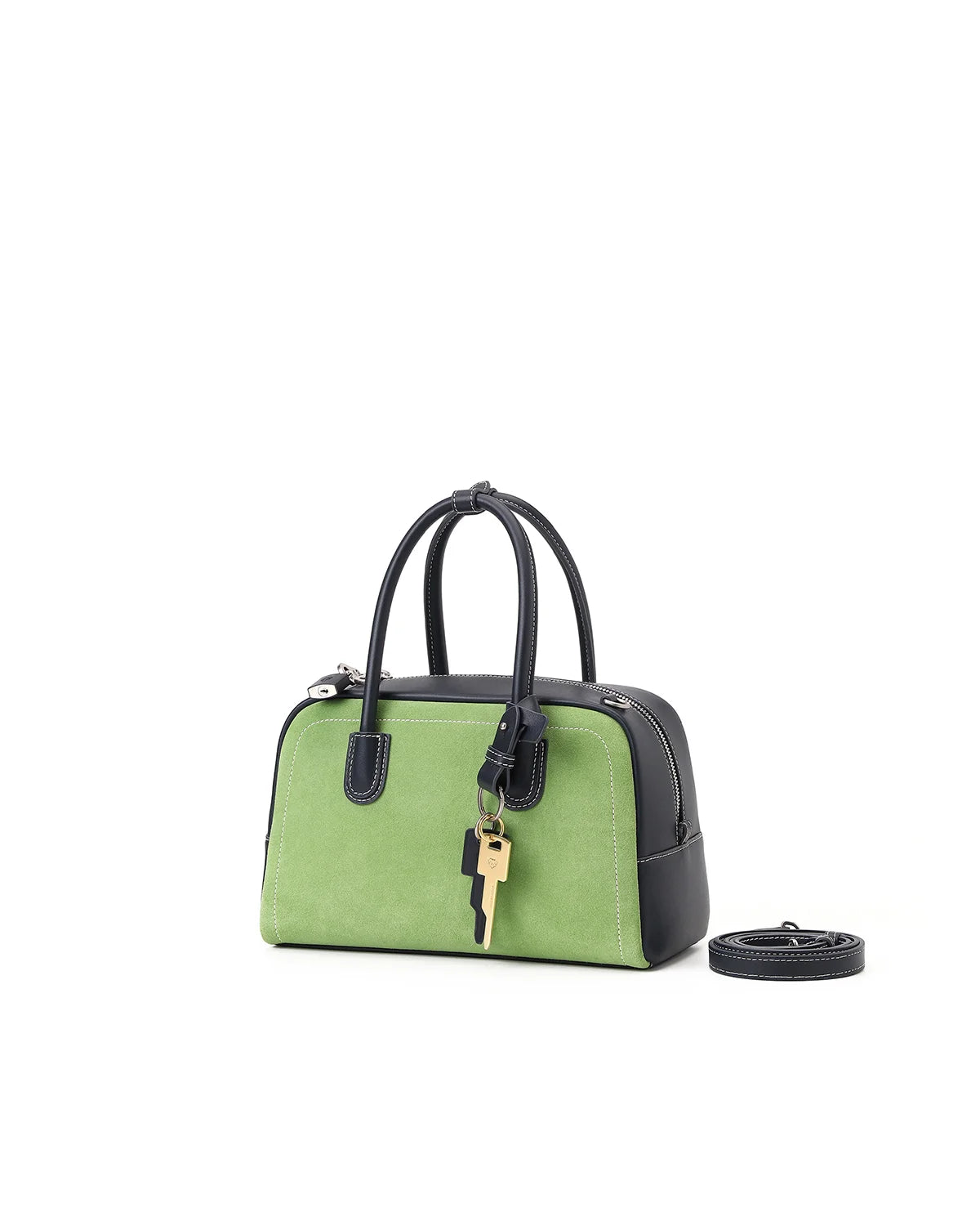 Beersister Cowhide Patchwork Boston Bag