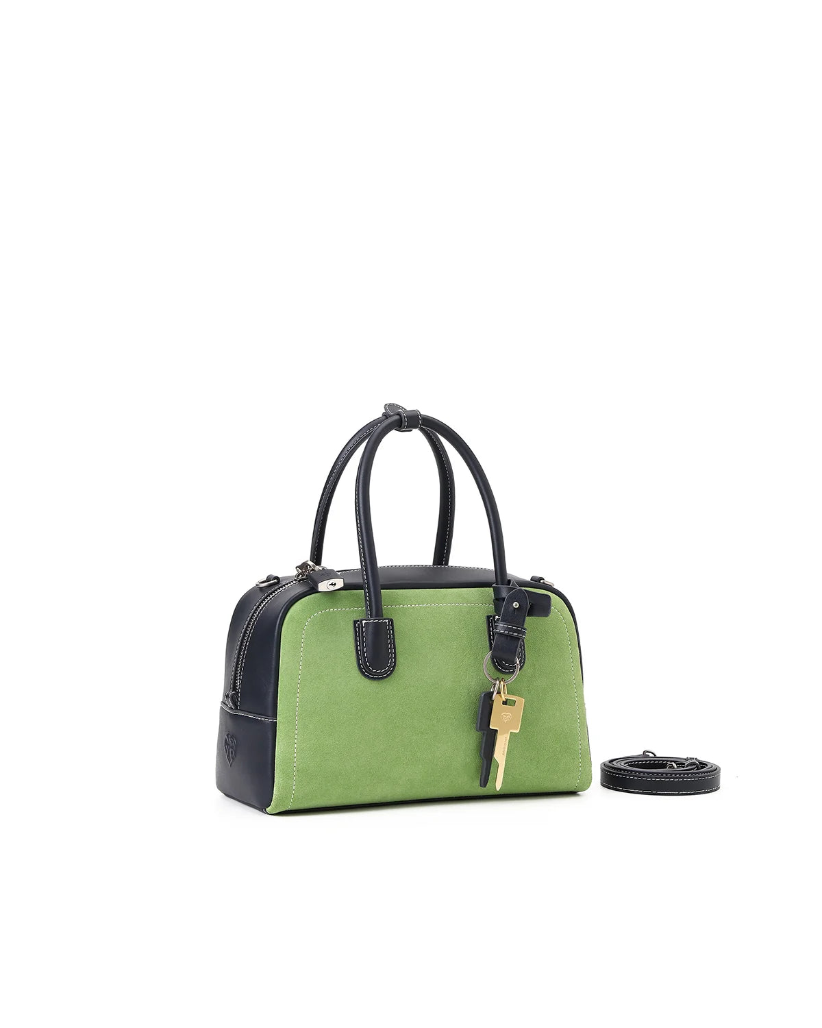 Beersister Cowhide Patchwork Boston Bag